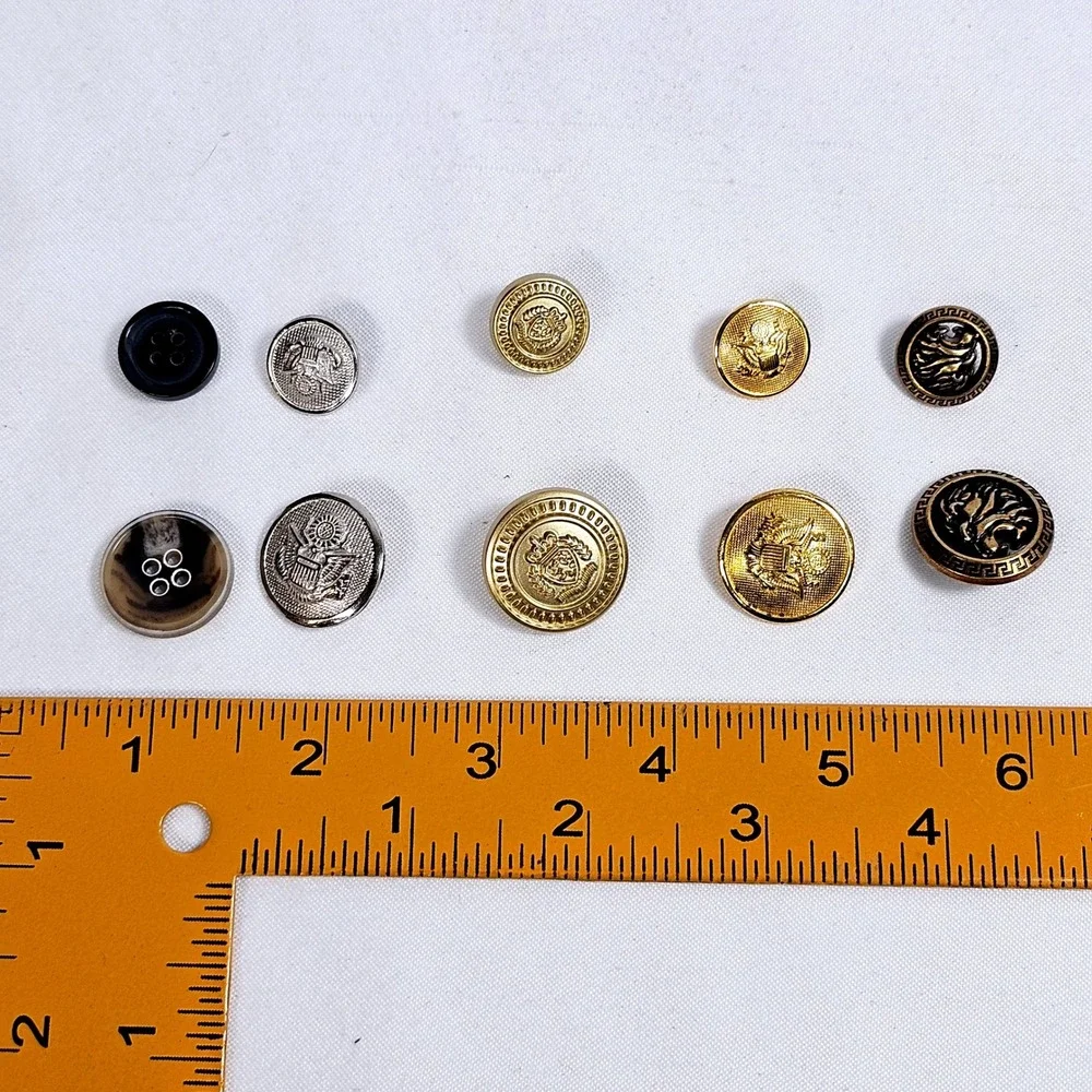 60pc Blazer Button Lot Gold Silver Eagle‎ Lion Crest Replacement Set VTG